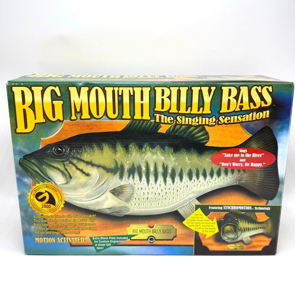 Gemmy Big Mouth Billy Bass Singing Fish Vintage Dont Worry Be Happy To the River